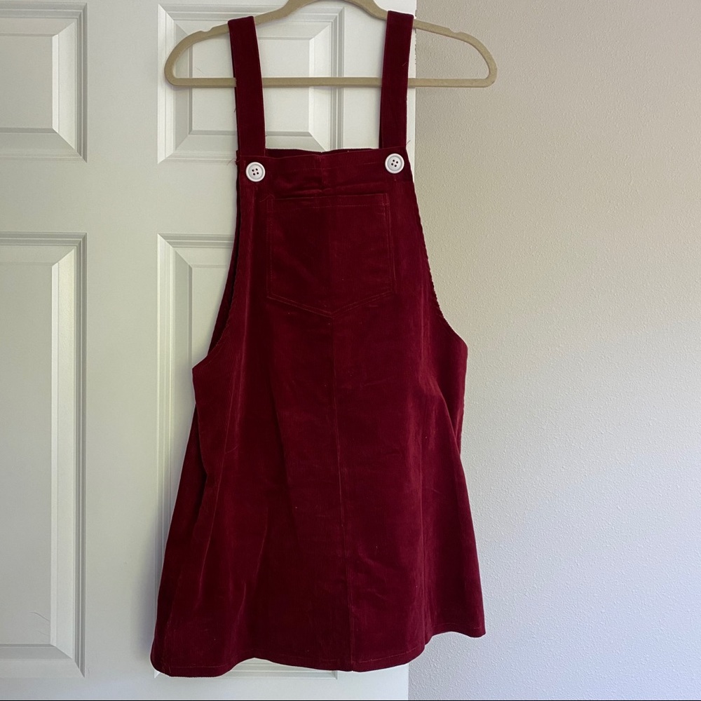 Maroon Corduroy Jumper Dress